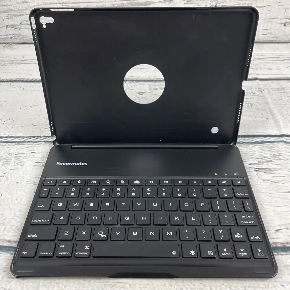 Favormates Lighted Keyboard For ipad‎ Black Flip Up 9.25 X 6.5 Inside. READ DESC